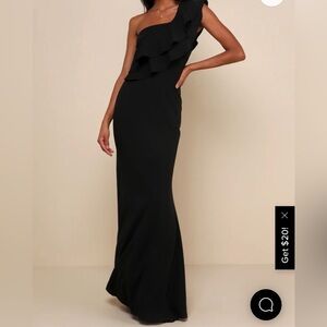 One-Shoulder, black, mermaid, maxi dress